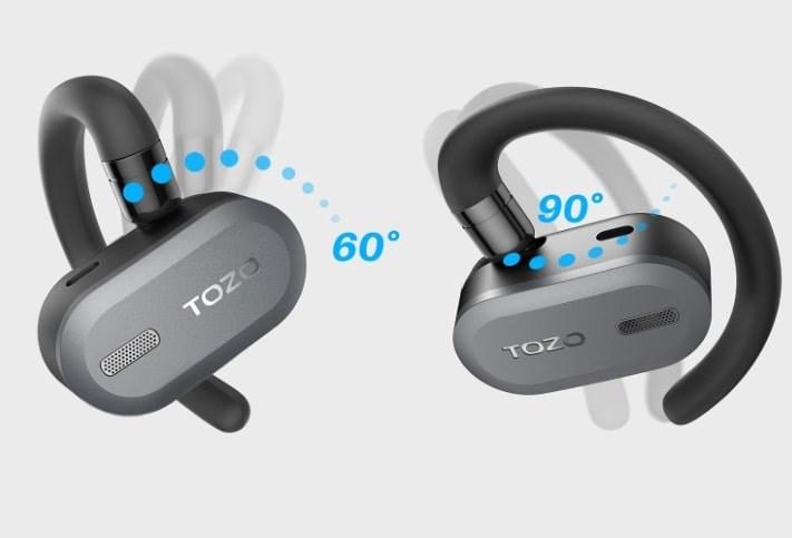 Actual product image Tozo Open Buds True Wireless Stereo (TWS) USB Typ-C Bluetooth In-Ear Headset Schwarz (ANC, 12 h, Wireless)