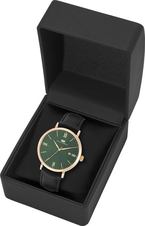 Produktbild Quarzuhr Adelsmann Echtleder Gelbgold - 34114 (Analoguhr, 42 mm)