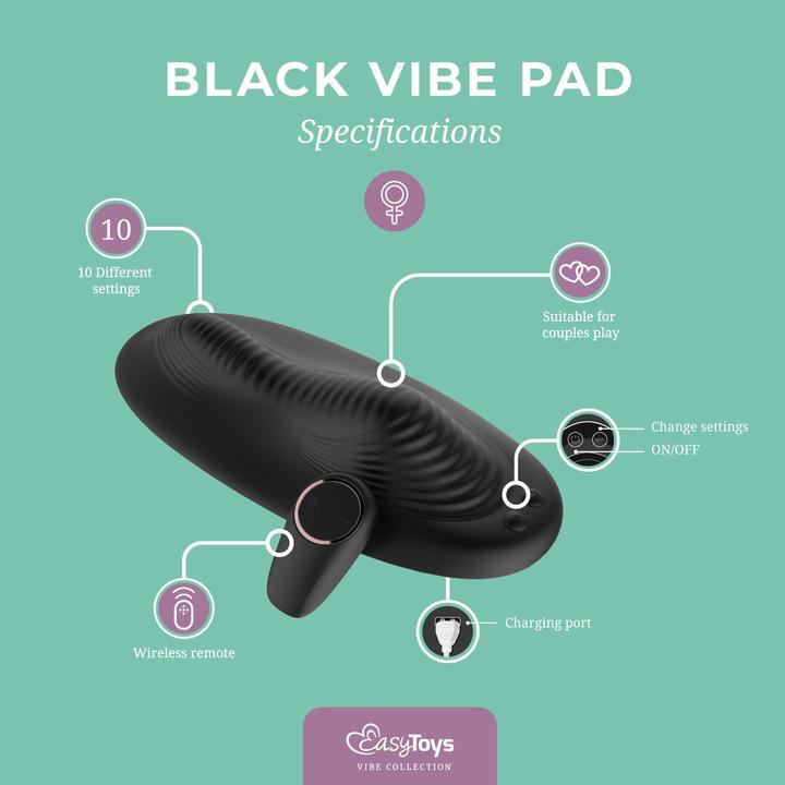 Produktbild Easytoys Vibe Pad Doppelvibration mit Fernbedienung Schwarz