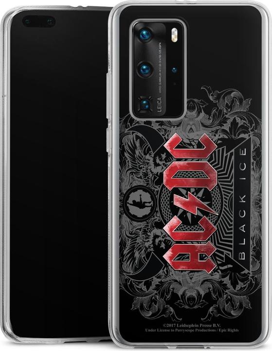 Produktbild DeinDesign Silikon Hülle für Huawei P40 Pro Handyhülle Case Smartphone Schutzhülle ACDC Black Ice Fanartikel (Huawei P40 Pro)