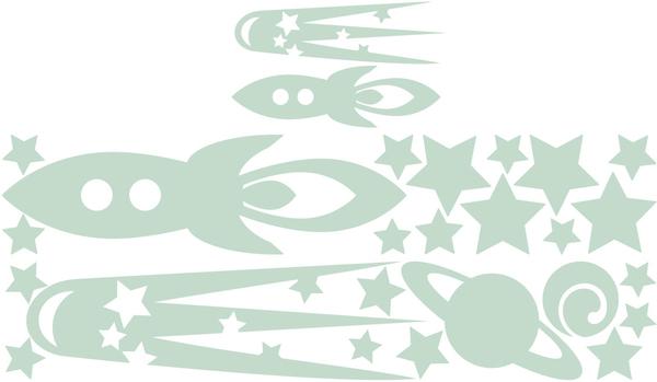 Produktbild DigitalhenDesign Glow-in-the-Dark Rocket, Comet, Stars & Planets
