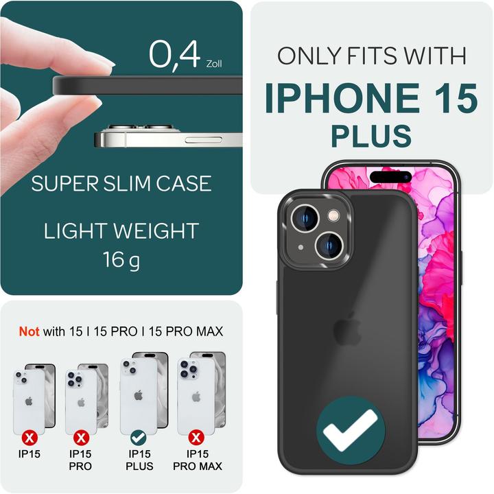 Actual product image Nalia Hybrid Sleeve Matt Transparent Frosted (Apple iPhone 15 Plus)