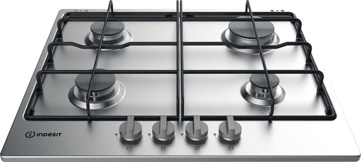 Actual product image Indesit THP 642 IX/I Cooktop Black, Stainless Steel Built-in Gas 4 Cooker(s)