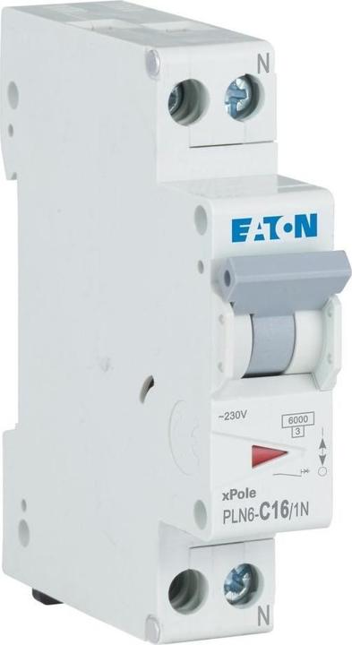 Image du produit Eaton PLN6-C16/1N-FR Disjoncteur 16A 1p+N Cl. enfichable C