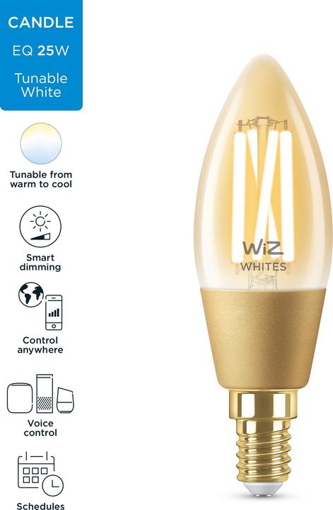 Produktbild WiZ Vintage Filament (E14, 4.90 W, 370 lm, 1 x, E)