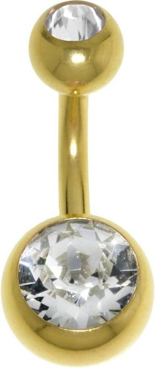 Image du produit Bijouteria Piercing nombril (Acier chirurgical 316L, Cristal Premium, Revêtement PVD (couleur or))