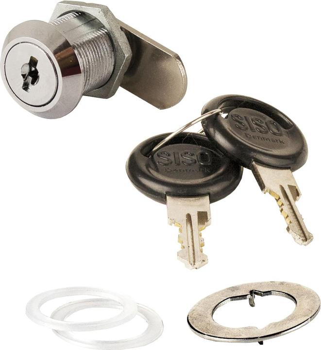 Actual product image Siso Cylinder lever lock, wood mounting, different locking types, chrome-plated