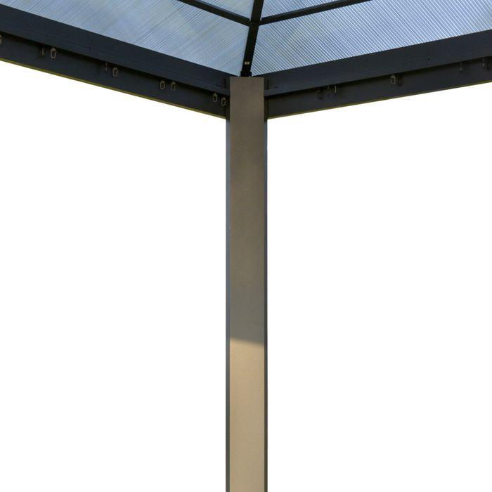 Immagine prodotto Swisshandel24 Gazebo di lusso in alluminio con tetto in PC traslucido marrone+beige 300 x 360 x 265 cm (360 cm, 300 cm)