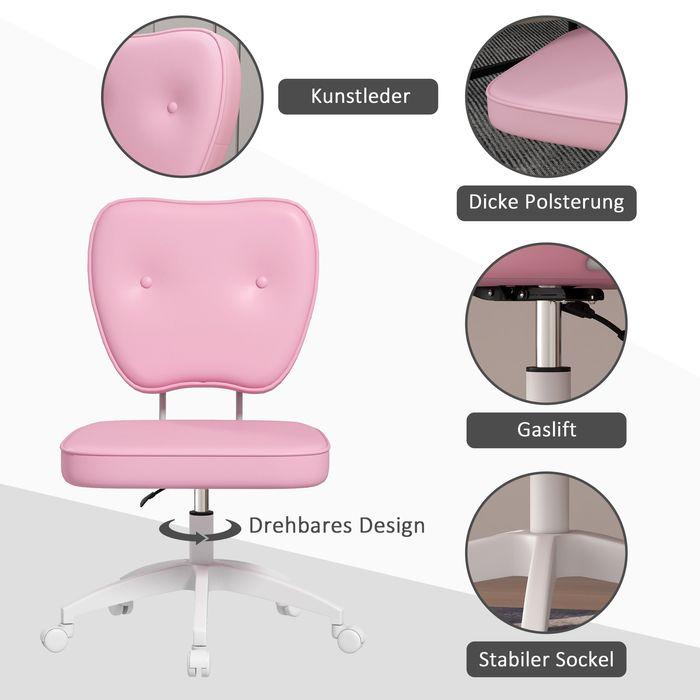 Immagine prodotto Swisshandel24 Sedia da ufficio, fino a 120 kg, similpelle, rosa