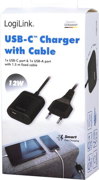 Produktbild LogiLink USB-Adapterstecker mit Festkabel (12 W)