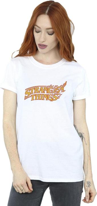 Actual product image Netflix Womens/Ladies Stranger Things Logo Breaking Cotton Boyfriend T-Shirt (XXL)