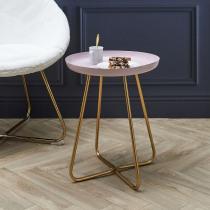 Produktbild Home Deco Factory beistelltisch tablett rund glossy rosa