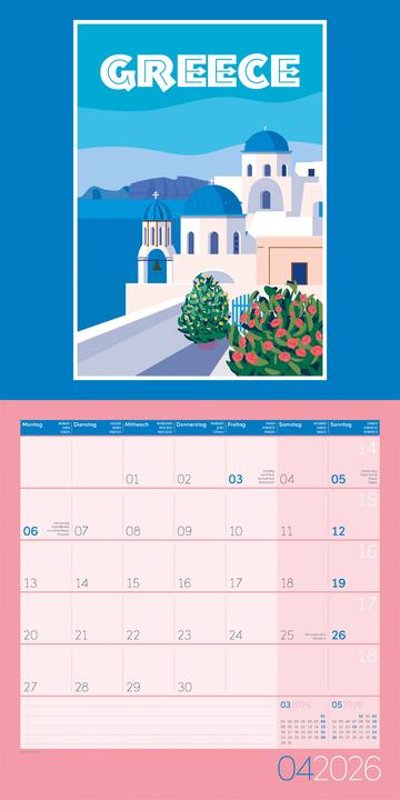 Image du produit Vintage Voyage - Reiseposter - Kalender 2026 - 30x30 (30 x 30 cm, Couverture rigide, Allemand, Français, Anglais)