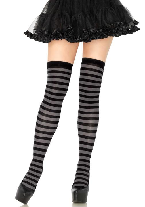 Actual product image Leg Avenue Hold-up stockings with stripes in black-grey