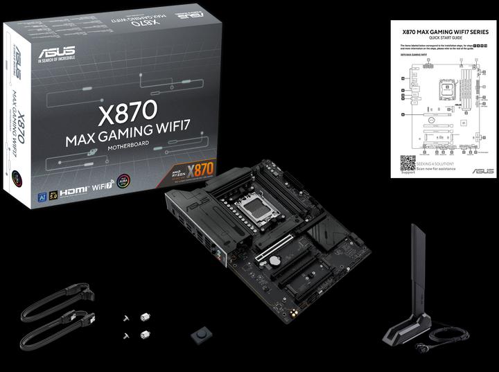 Produktbild ASUS MB AMD AM5 X870 MAX GAMING WIFI7 (AM5, AMD X870, ATX)