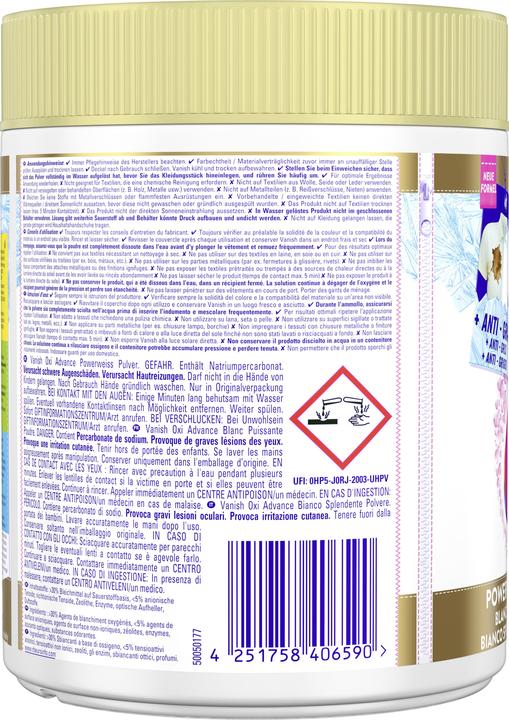 Produktbild Vanish Oxi Advance Powerweiss Fleckentferner Gold Pulver (Waschpulver)