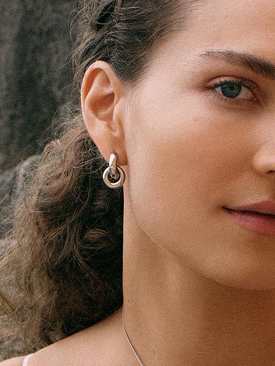 Actual product image Edblad Ohrringe CHUNKY ETERNAL EARRINGS Steel (Metal)