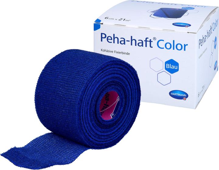 Actual product image Hartmann colour Fixation bandages 20 m x 6 cm / blue