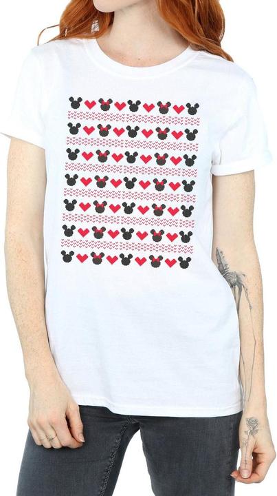 Immagine prodotto Disney Mickey And Minnie Christmas Hearts Maglietta Ampia Donna (XXL)