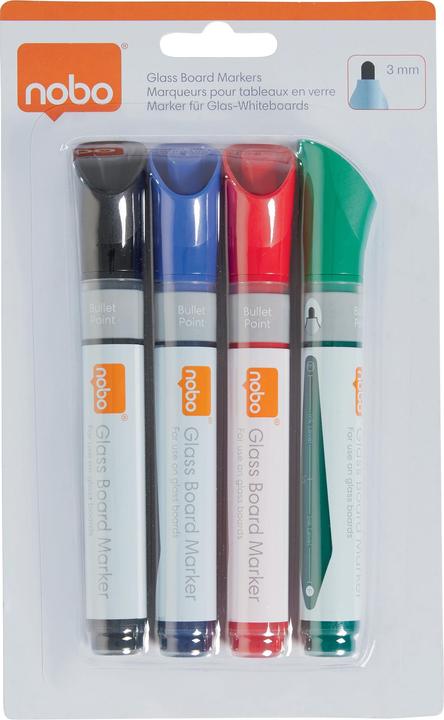 Produktbild Nobo Glasboard Marker (farbsortiert, 3 mm, 4 x)