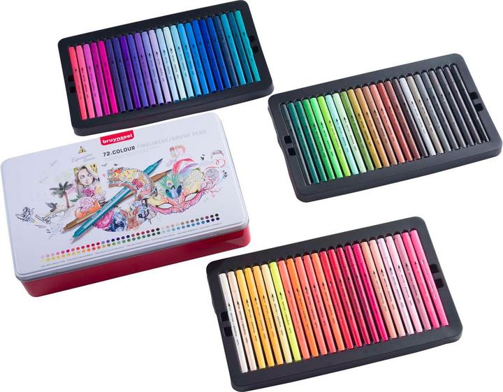 Immagine prodotto Bruynzeel Set di penne fineliner/pennello | 72 colori (Multicolore)