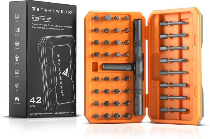 Produktbild Stahlwerk Ratschen-Schraubendreher-Bit-Set RBS-42 ST 42-teilig Ratsche