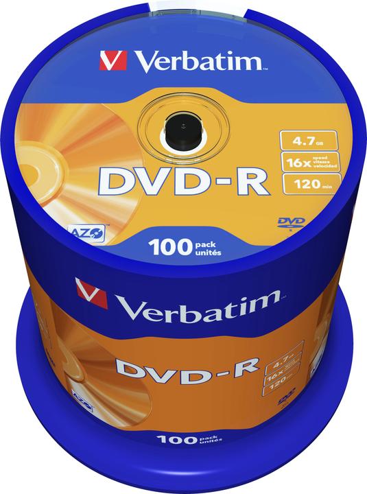 Immagine prodotto Verbatim DVD-R, 16x, 4,7 GB, 100 mandrini (100 x)