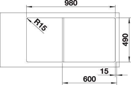 Actual product image Blanco Axia III XL 6 S (Top-mounted sink, 100 cm, 51 cm)