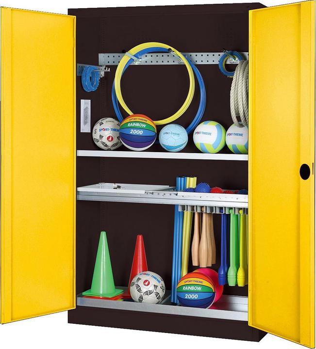 Actual product image C+P Modular sports equipment cabinet with complete equipment (HxWxD: 195x120x50 cm, with solid sheet