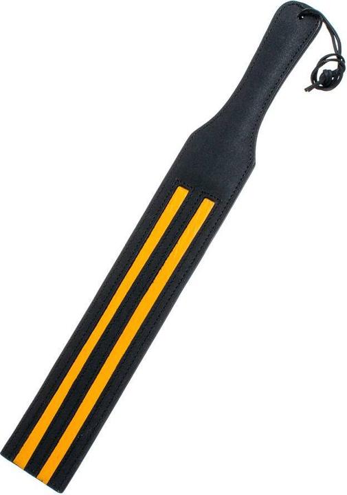 Image du produit GayStore Tapette en cuir noir avec bandes jaunes