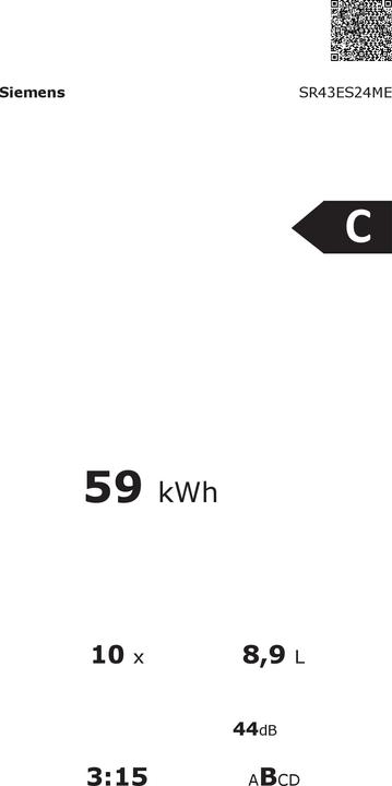 Etichetta energetica Siemens iQ300 SR43ES24ME