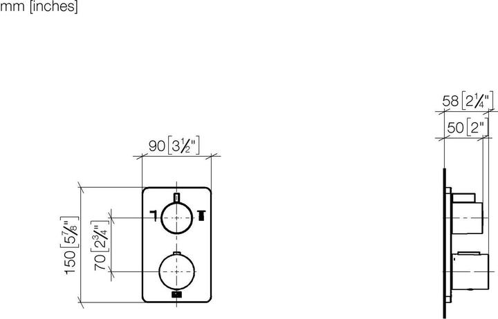 Produktbild Dornbracht LULU Unterputz Thermostat mit Zweiwege-Mengenregulierung, Bausatz-Endmontage, 36426710