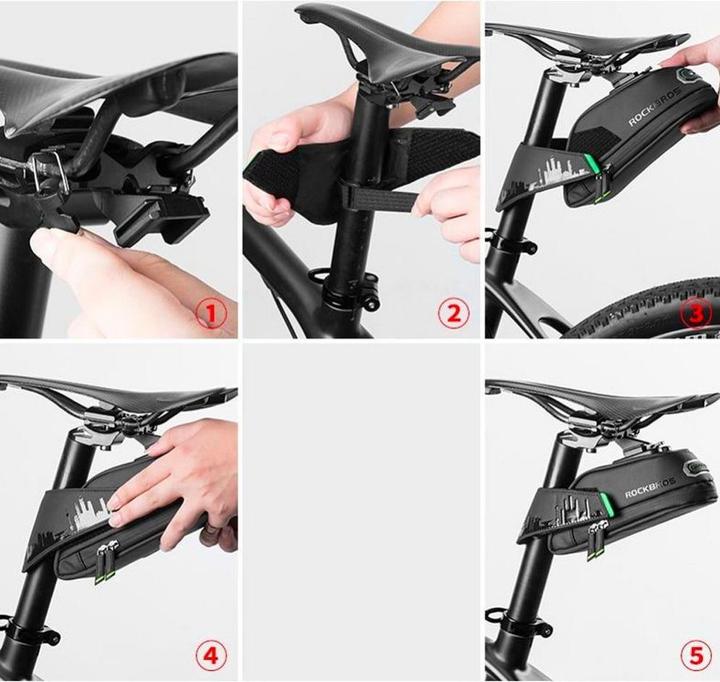 Produktbild Rockbros C27-1 bicycle bag under the saddle - black (1.50 l, Gepäckträgertasche)