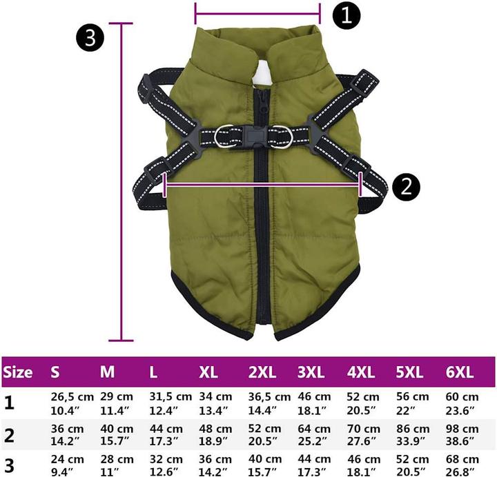 Immagine prodotto VidaXL Cappotto per cani con pettorina Impermeabile Riflettente (32, Cappotto per cani)