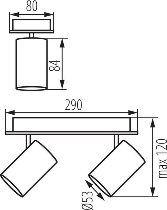 Actual product image Kanlux Wall/ceiling light EVALO GU10 White 2x 35692 (GU10)