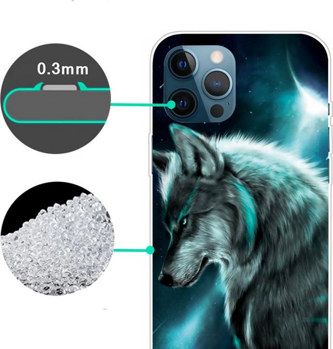 Actual product image Ueli Express iPhone 14 Pro Max Super Slim Rubber Case Wolf (Apple iPhone 14 Pro Max)
