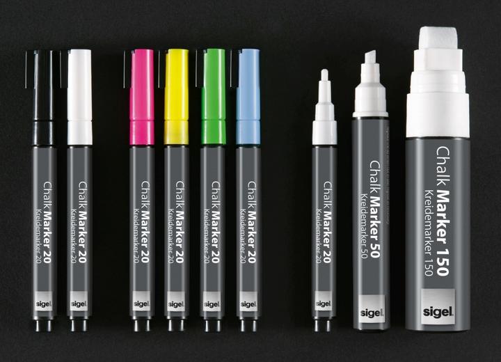 Produktbild Sigel Artverum Kreidemarker 20 Rund (1-2 mm) (Schwarz, 2 mm, 2 x)