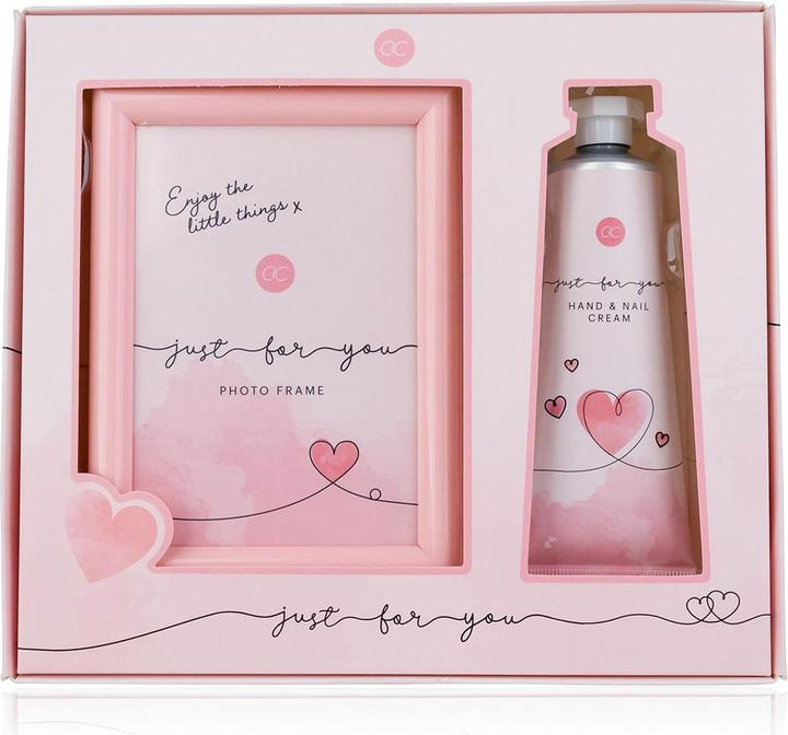 Accentra Badeset JUST FOR YOU in Geschenkbox, inkl. 60ml Hand- & Nagelcreme, Fotorahmen (geeignet für Bildgrö (Haarpflege set)