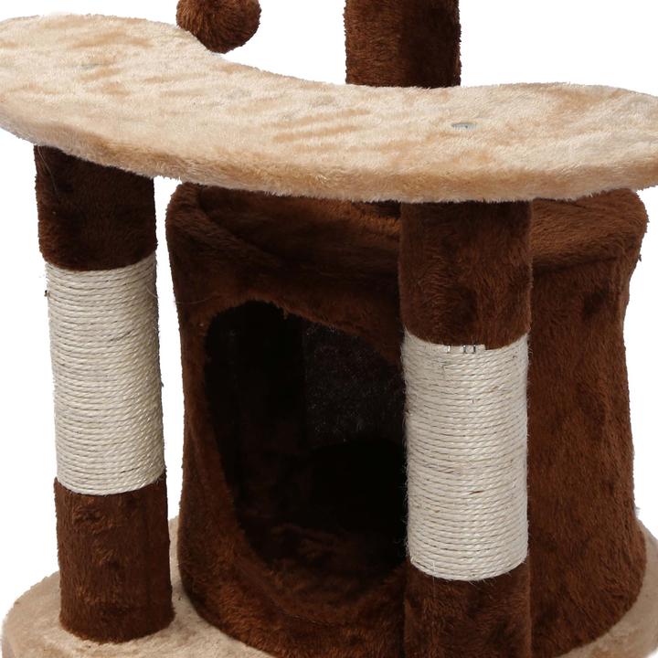 Produktbild Wiltec Kratzbaum 67cm Braun/Beige Katzen Kletterbaum Katzenkratzbaum Katzenbaum (67 cm, Braun/Beige)