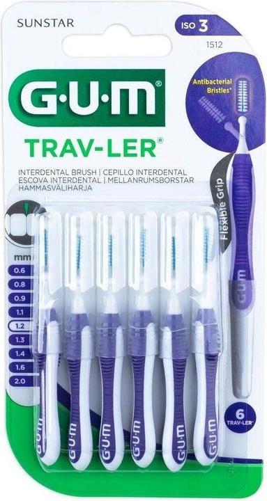 Actual product image GUM Interdental brushes Trav-Ler 1.2 mm purple 6 pieces (6 x)