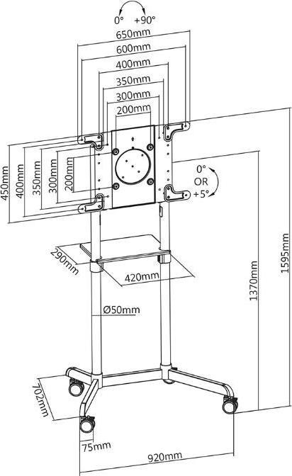 Produktbild Neomounts NS-M1250 (Universal, 70", 70 kg)