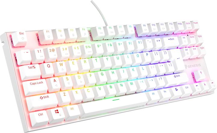 Genesis Thor 303 TKL RGB biała Outemu Peach Silent (ING. Int., Filaire)