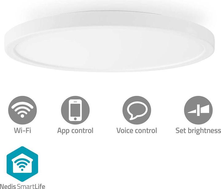 Image du produit Nedis SmartLife Plafonnier | Rond | 29 x 29 cm | Blanc chaud à blanc froid | Pleine couleur (RGB) | 1800 (1800 lm)