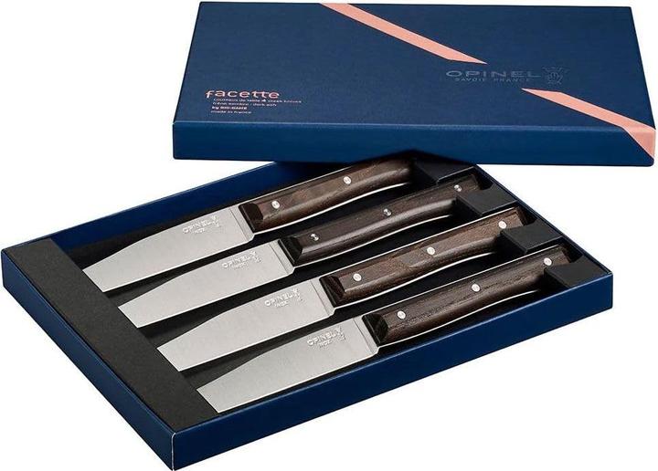 Actual product image Opinel Facette dark ash, smooth, Box of 4 (4 Piece, Knife)
