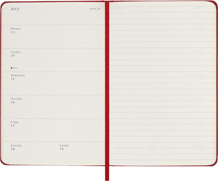 Image du produit Moleskine Agenda de poche Weekly (9 x 14 cm, Anglais)