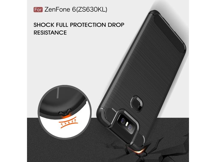 Produktbild Screenguard Asus ZenFone 6 Hülle Carbon Brushed Soft TPU (Asus Zenfone 6)