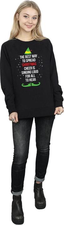 Actual product image Elf Womens/Ladies Christmas Cheer Text Sweatshirt (XXL)