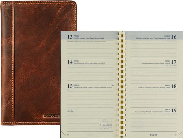 Produktbild Brepols Agenda Interplan Maverick 23 TO-802-03 braun, 1W/2S, 9x16cm (9 x 16 cm, Deutsch, Niederländisch, Englisch, Französisch, Italienisch)