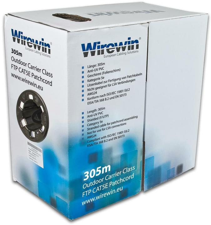 Image du produit Wirewin Câble patch : F/UTP, 305m, Outdoor (F/UTP, CAT5e, 305 m)