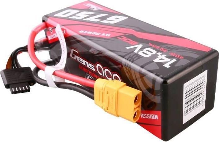 Actual product image Gens Ace G-Tech 6750mAh 14.8V 60C 4S1P 14# XT90 Battery (14.80 V, 6750 mAh)